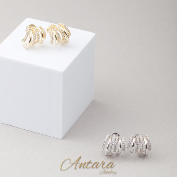 Aretes diseño media argolla