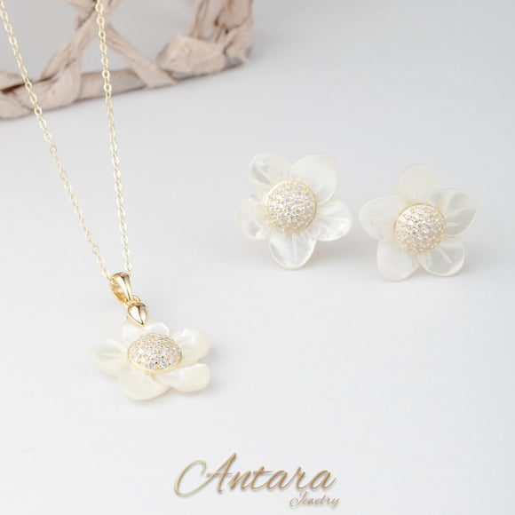 Set de flor en nácar
