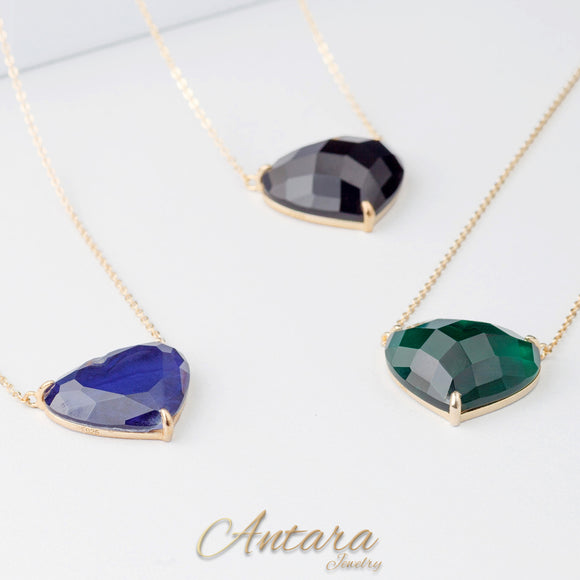 Collares corazón facetados