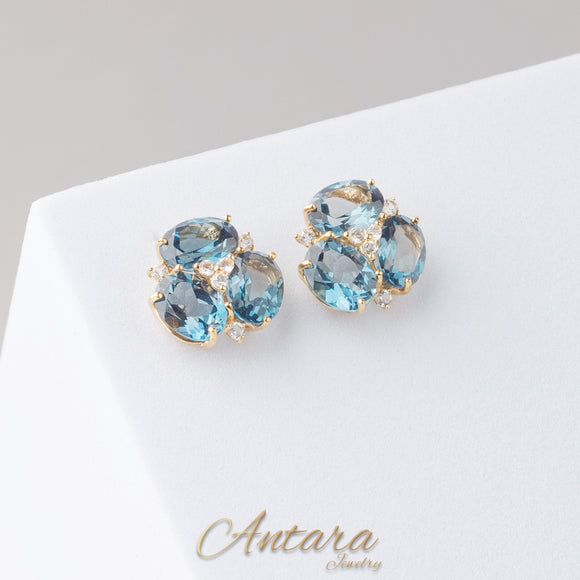Aretes pegados de cristal