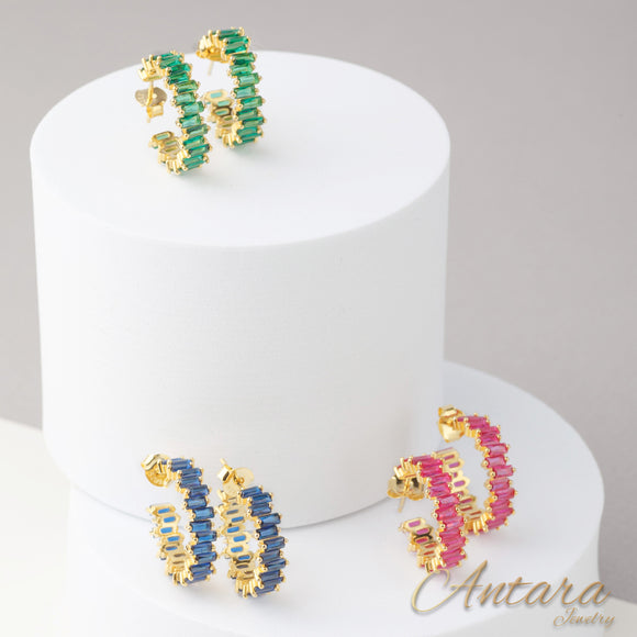 Aretes de cristales baguete