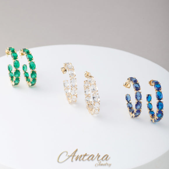 Aretes argollas de cristales