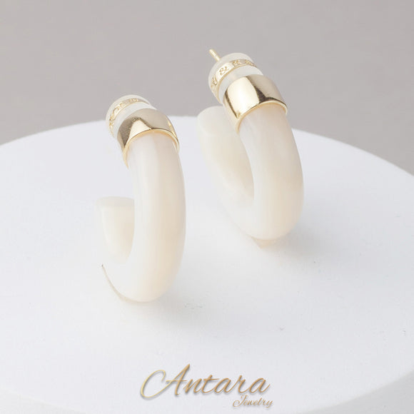 Aretes argollas de concha nácar