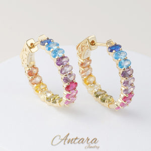 Aretes argollas de cristales