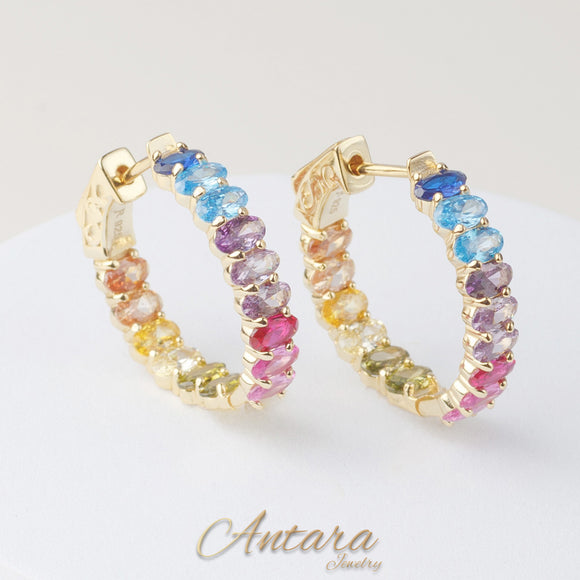 Aretes argollas de cristales
