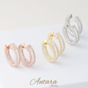 Aretes huggies de cristales