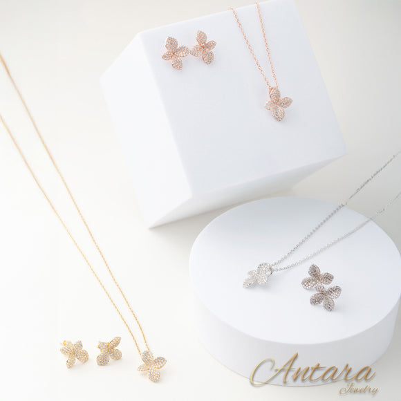Set diseño de flor pegados