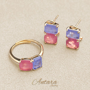 Aretes de cristal doble
