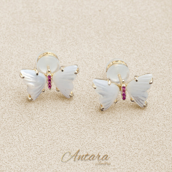 Aretes mariposa de nácar