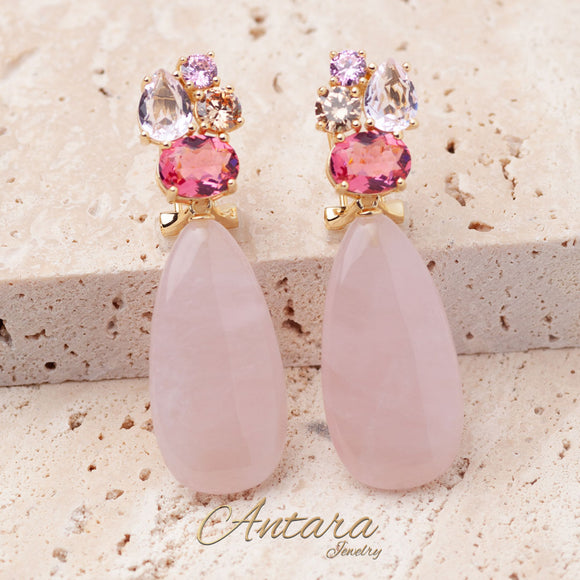 Aretes de cristales largos