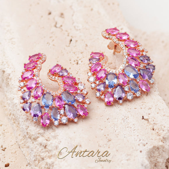 Aretes de cristales pegados