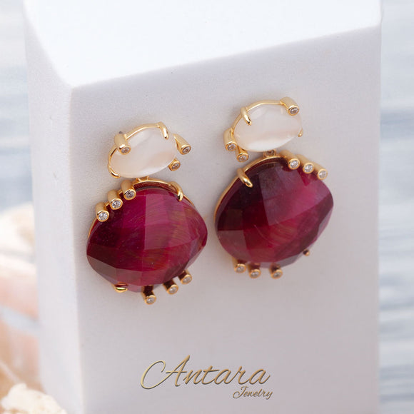 Aretes largos de cristal