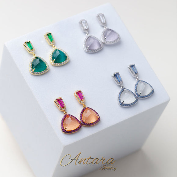 Aretes de cristales colgantes