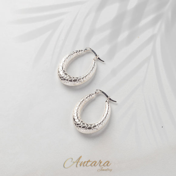 Aretes argollas texturadas