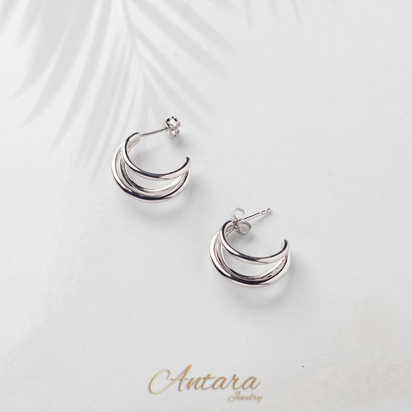 Aretes argolla tres filas