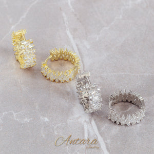 Aretes hoop de baguete