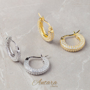 Aretes huggies circonias micro pave