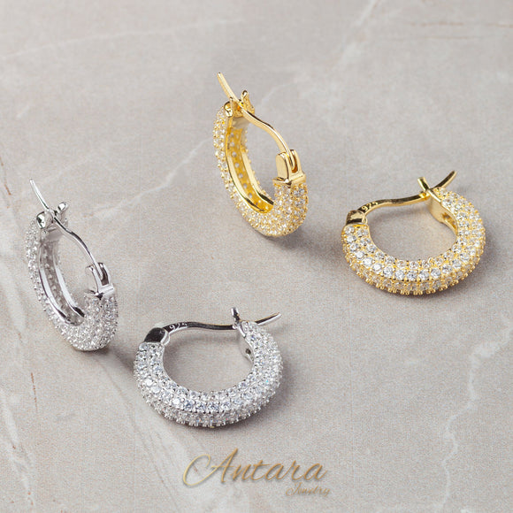 Aretes huggies circonias micro pave