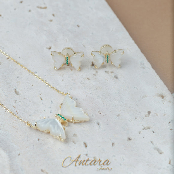 Set de mariposa de concha nácar