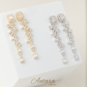 Aretes largo de cristales topacio