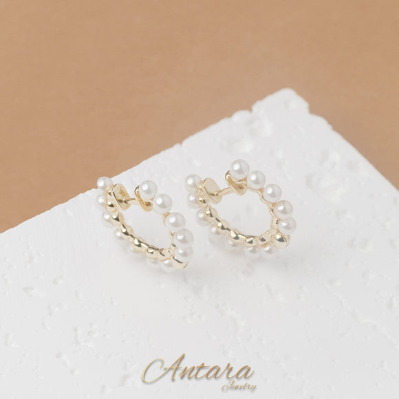 Aretes argollas de perlas cultivadas