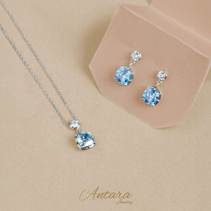 Set de  cristal aquamarine