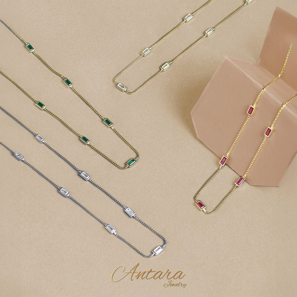 Collares con cristales baguette