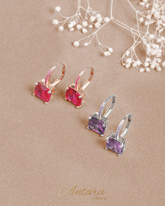 Aretes de colores y cristales