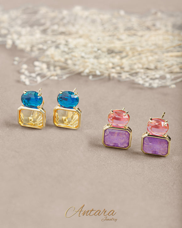 Aretes de cristales doble