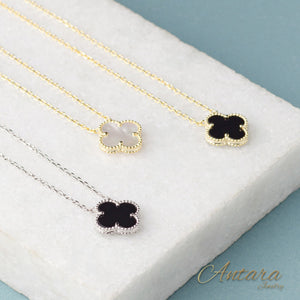 Collares dijes de onix y concha nácar