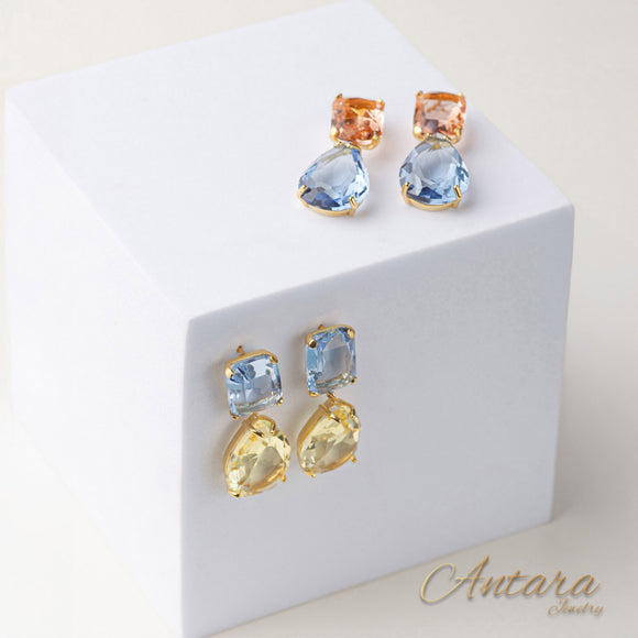 Aretes de cristales pegados