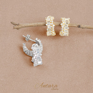 Aretes cristales baguette