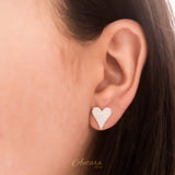 Aretes micro circonias corazón