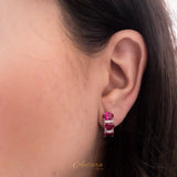 Aretes huggies cristal magenta