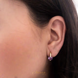 Aretes huggies pequeñas y cristal