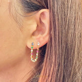 Aretes colgantes para 2 hoyos multicolor