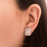 Aretes rectangulares circonias baguette