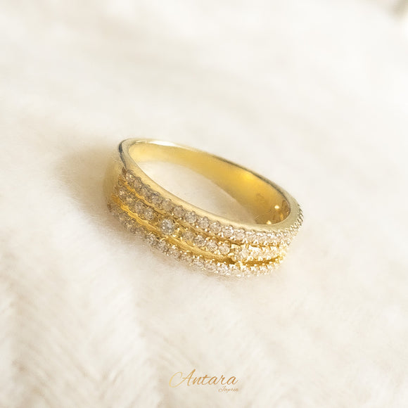 Anillo layers gold micro circonias