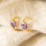 Aretes huggies pequeñas y cristal