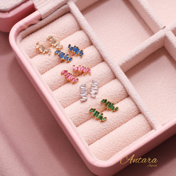 Aretes cristales de colores