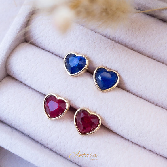 Aretes corazón pegado