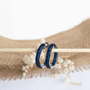 Aretes Argollas Azules