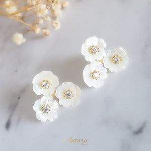 Aretes  flor concha nácar