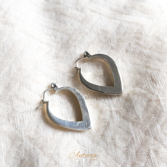 Aretes argollas gota Plata Peruana